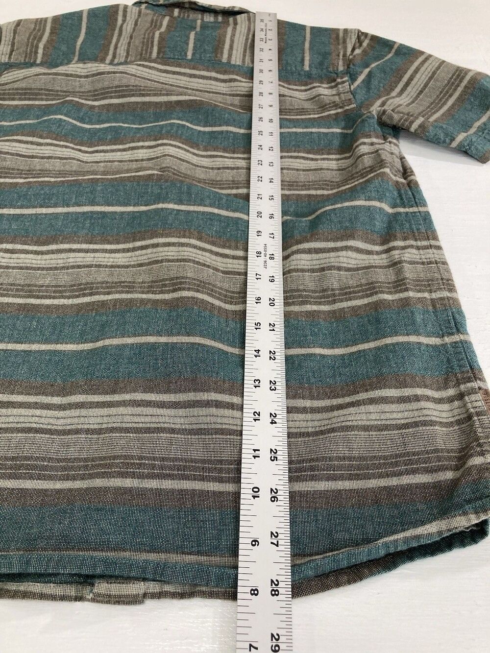 HippyTree Shirt Mens M Green Gray Stripe Pocket Short Sleeve Cotton Gorpcore Tee - Picture 8 of 8